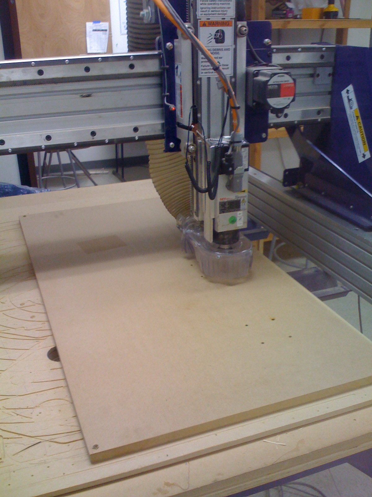 cnc machine starts cutting