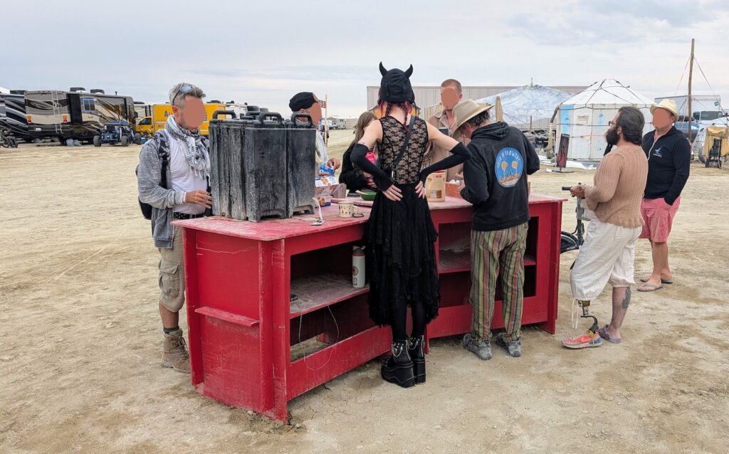 Morning coffee service hosted by my camp.