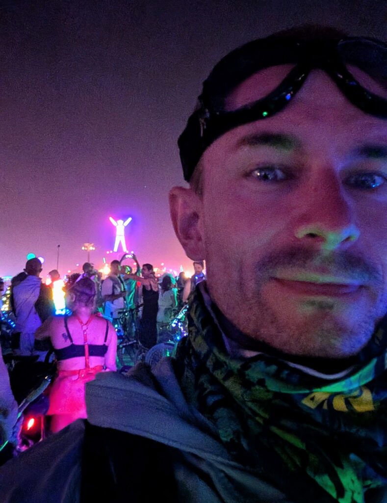 Me just before the man burned on Saturday night