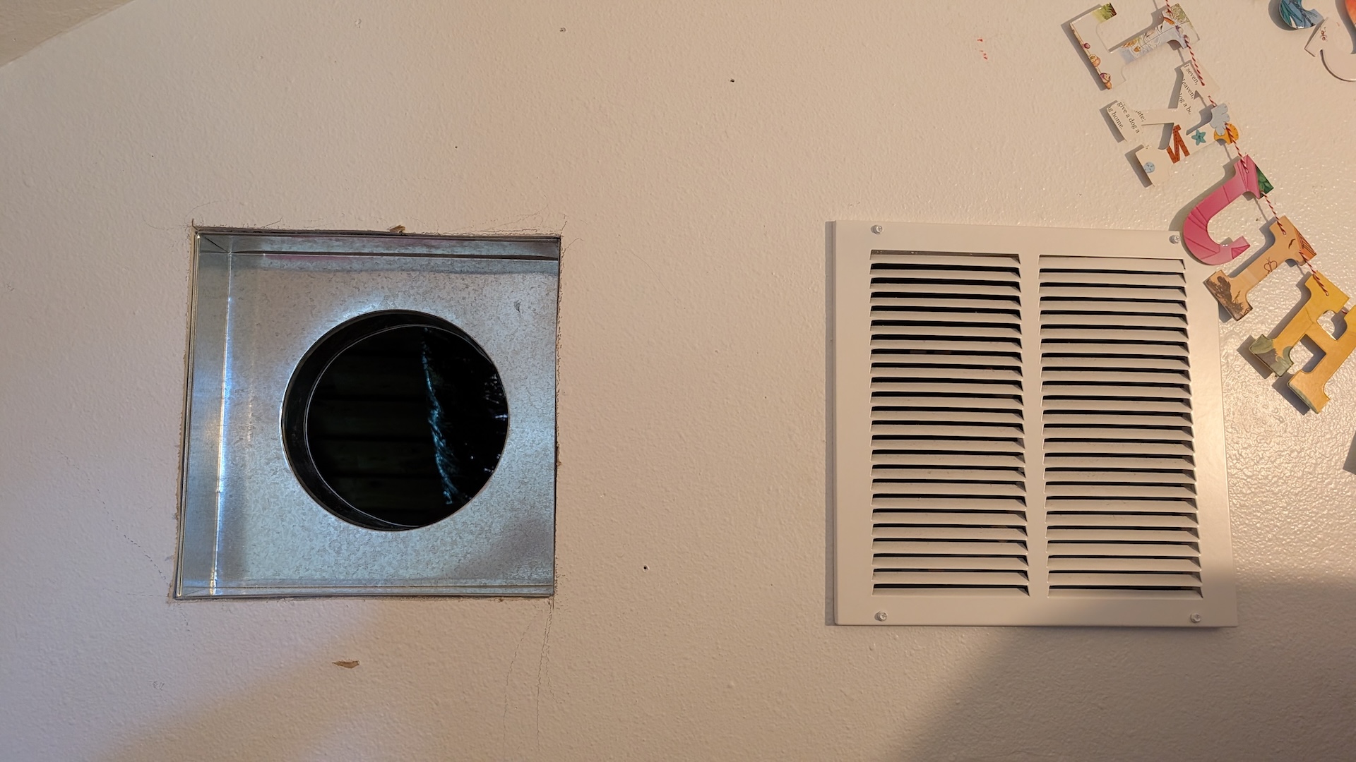 interior view of fresh air vent