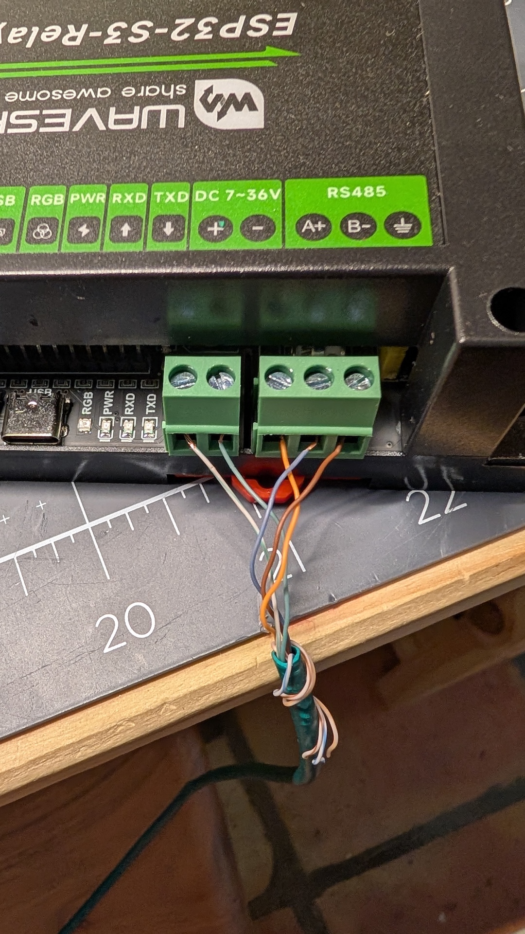 the wired up controller